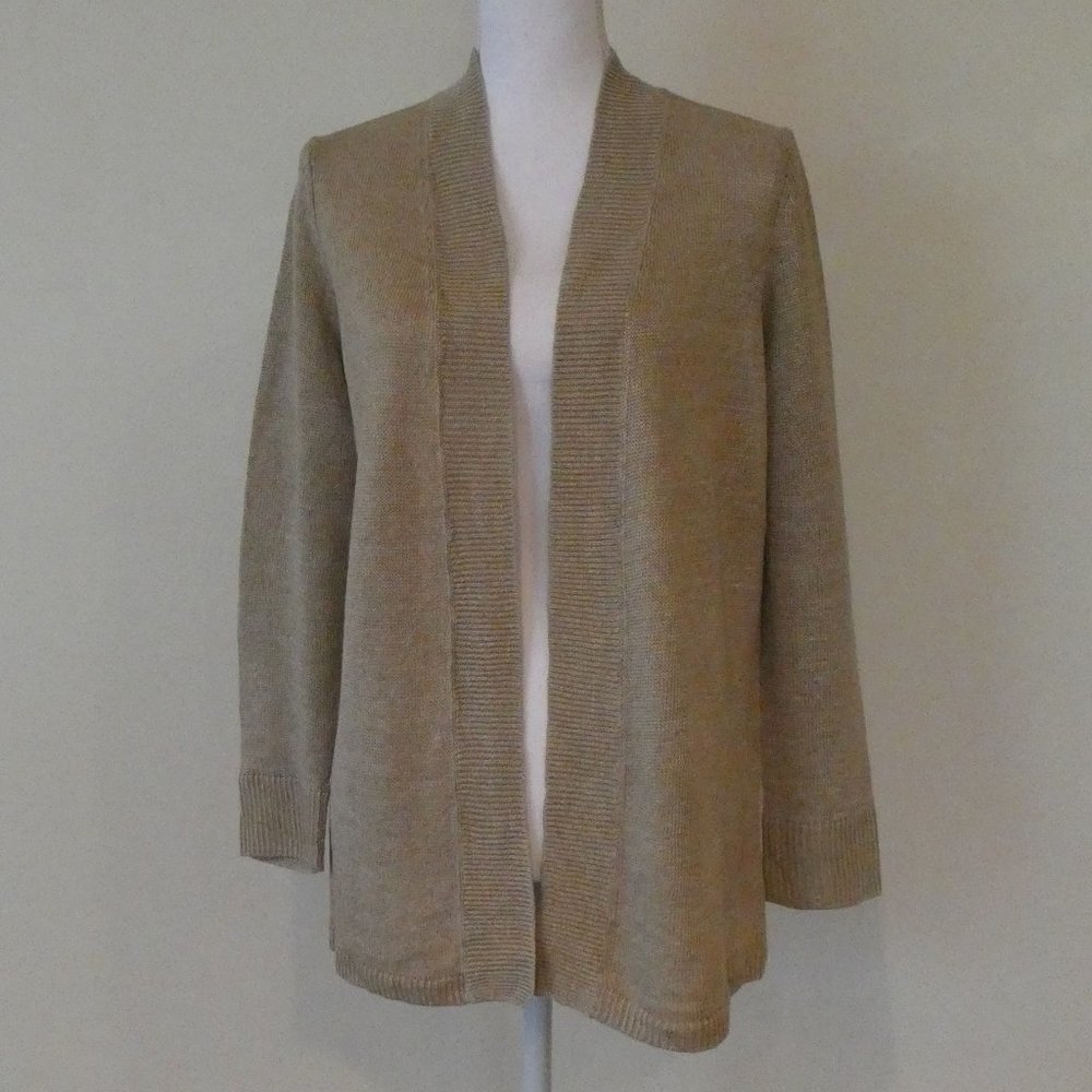 Open Front Sweater As New Linen